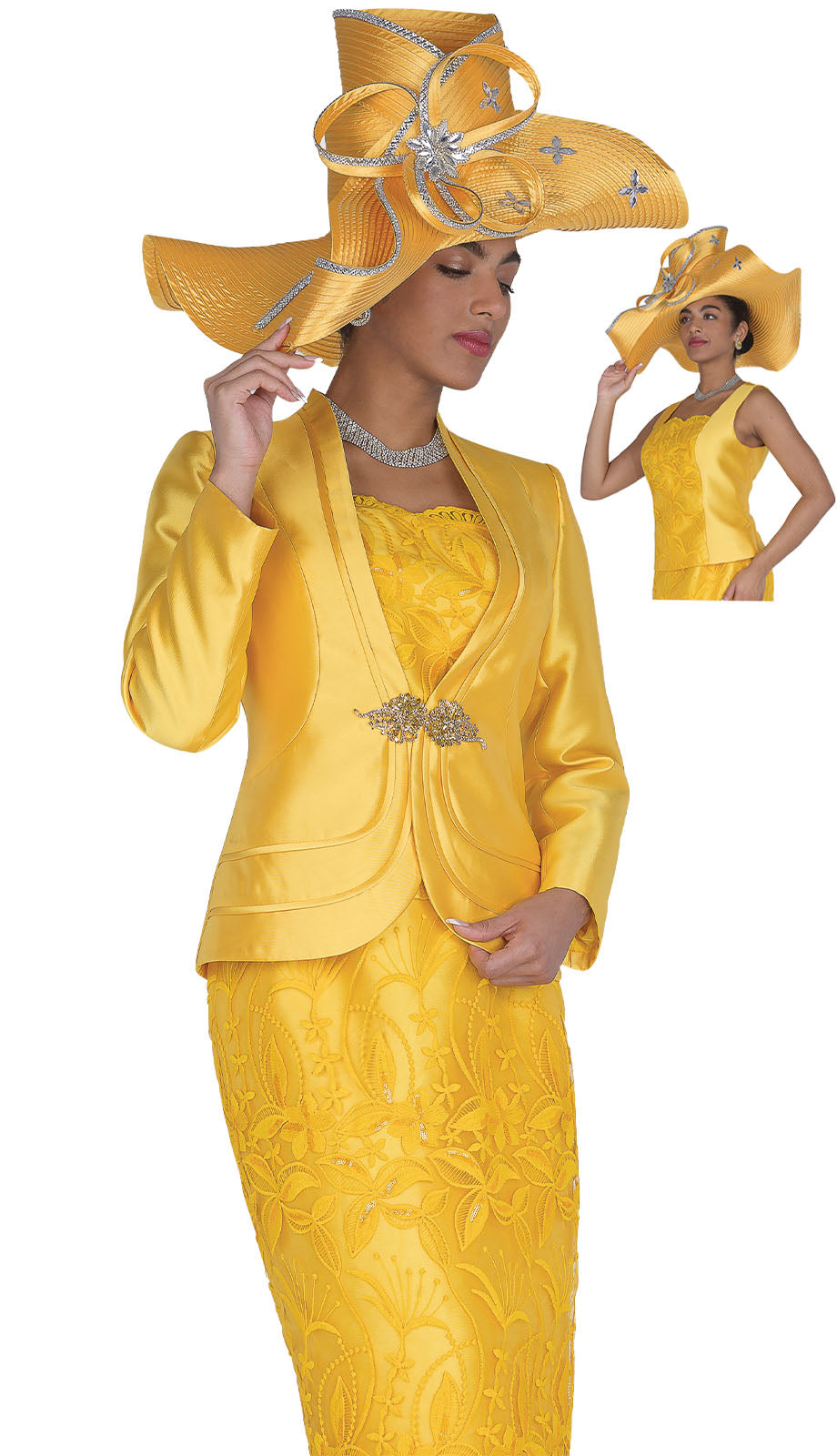Champagne Italy 6213-YLW-H Church Hat