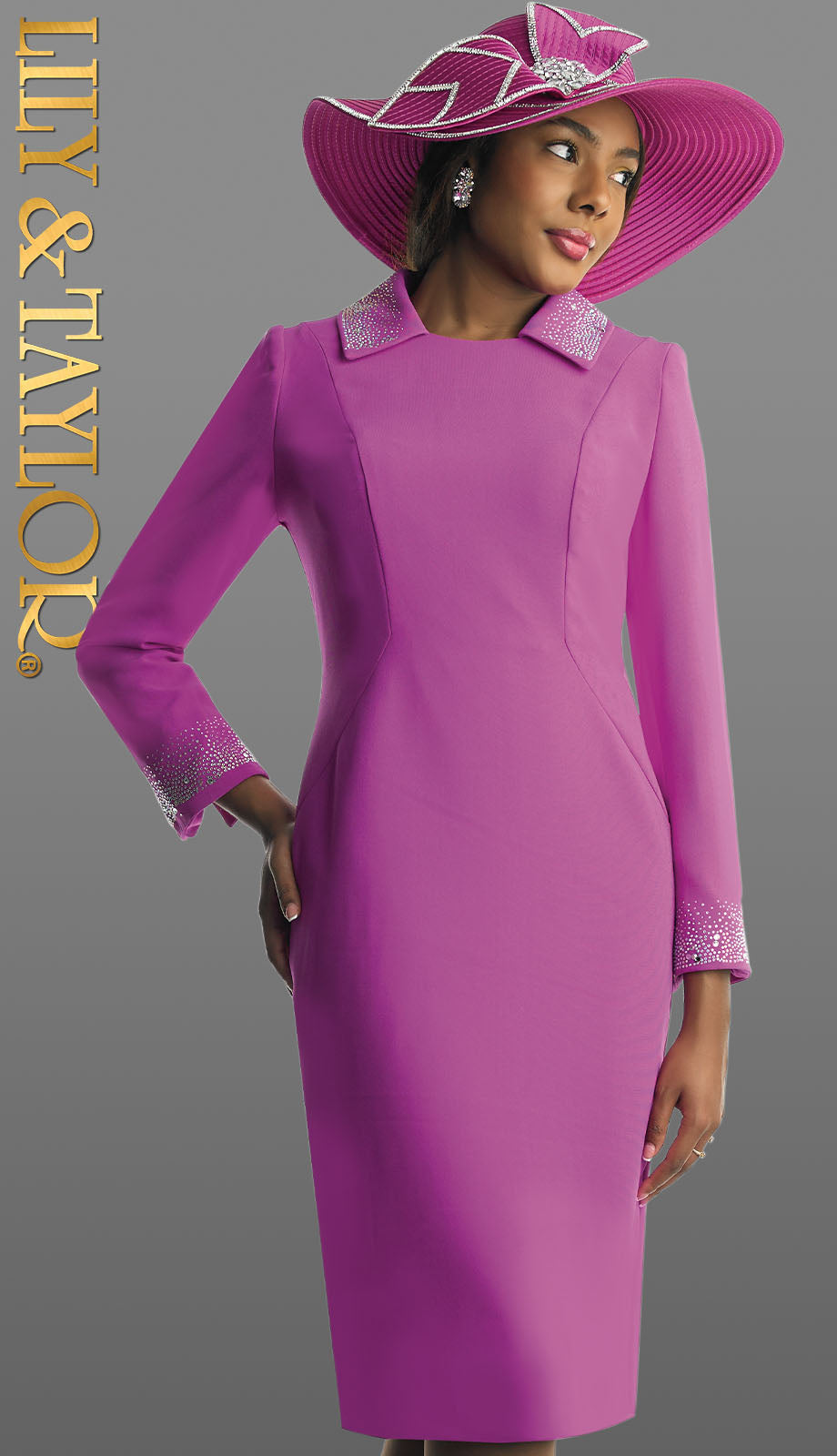 Lily And Taylor 4879-ORCHID Church Dress