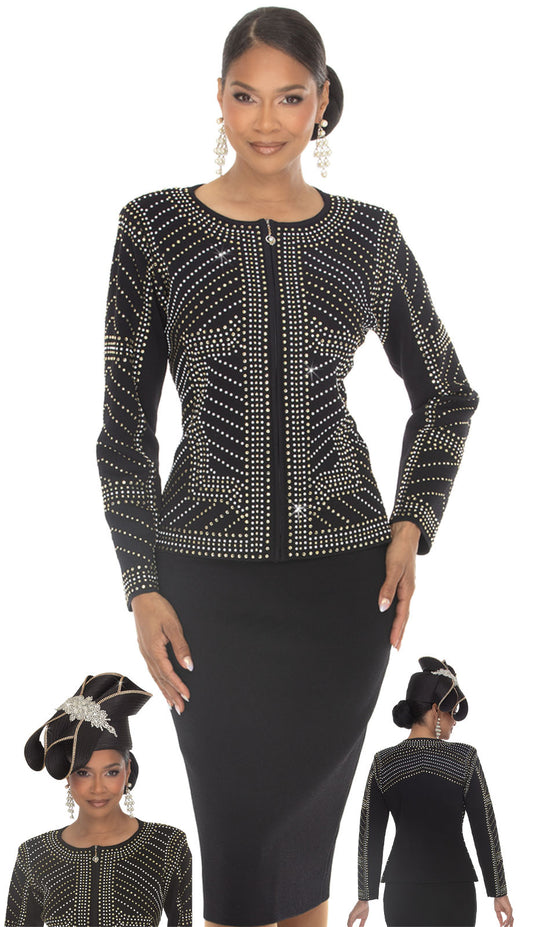 Donna Vinci 13471-BLK Church Suit