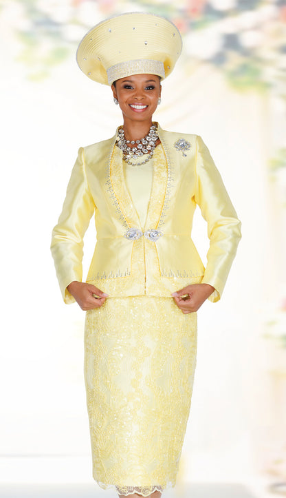 Champagne Italy 6410-YLW Church Suit