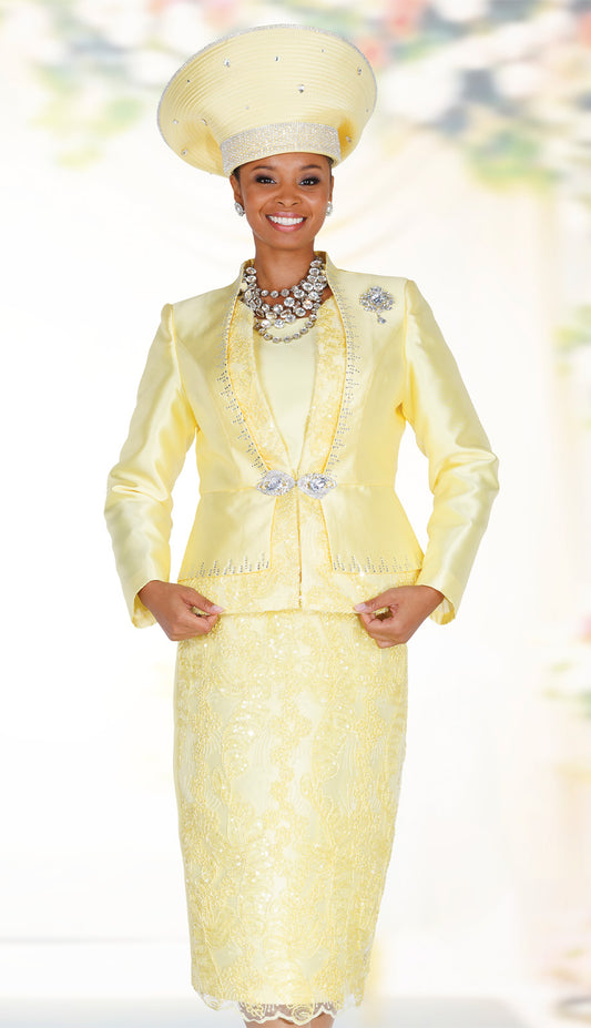 Champagne Italy 6410-YLW Church Suit