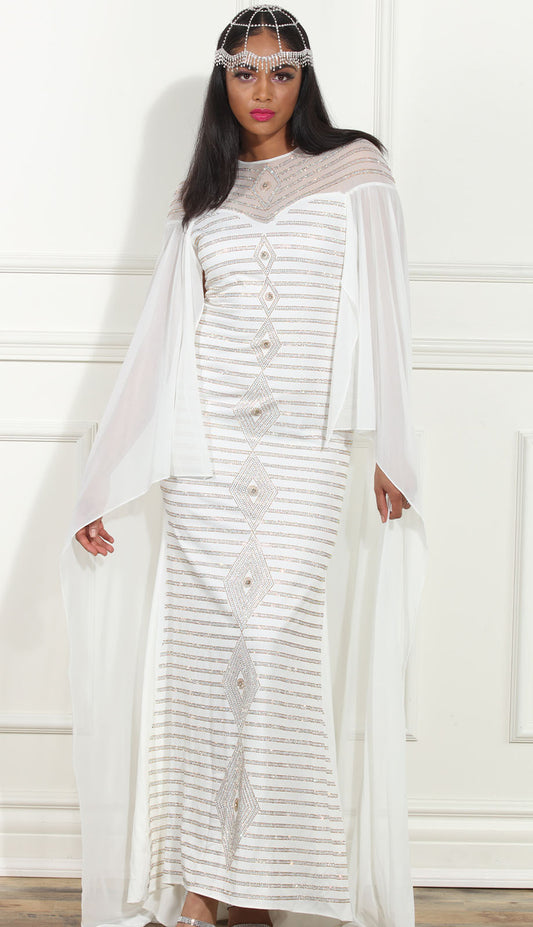 Donna Vinci DV-510-WHT Church Dress