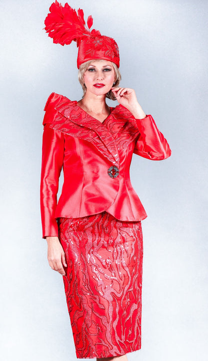 Giovanna 1211-RED-H Church Hat