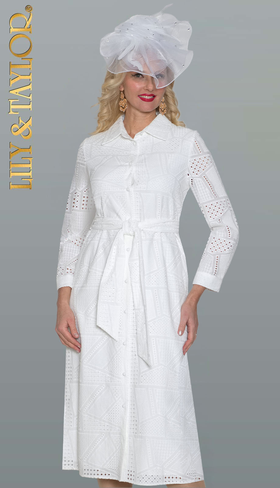 Lily And Taylor 5114-WHT-H Church Hat