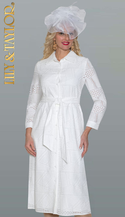 Lily And Taylor 5114-WHT-H Church Hat