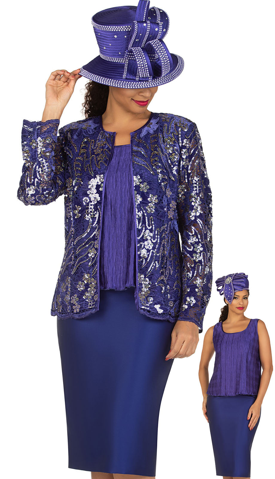 Mia By Giovanna G1180-PUR Church Suit