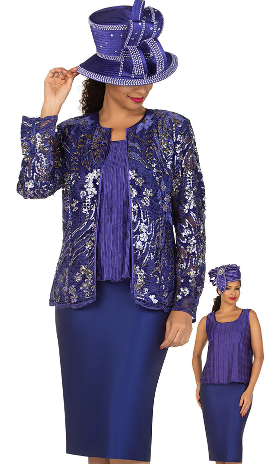 Mia By Giovanna G1180-PUR Church Suit