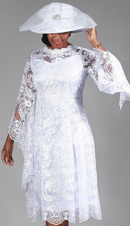 Giovanna D1684-WHT-H Church Hat