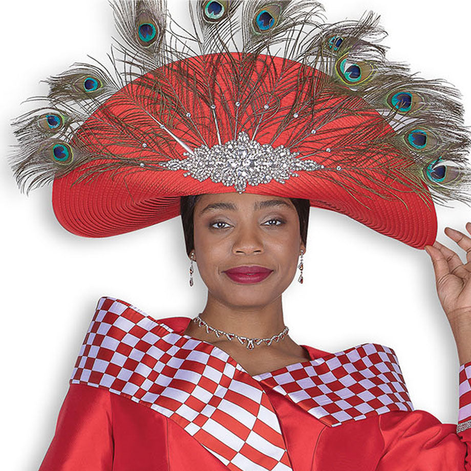 Champagne H6159-RED-QS Church Hat