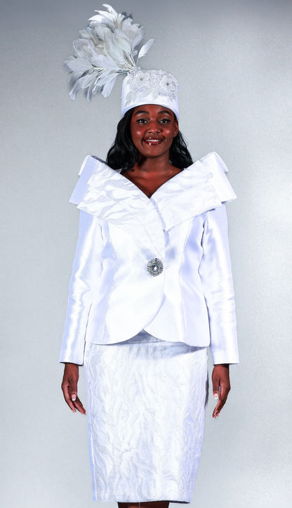 Giovanna 1211-WHT-H Church Hat