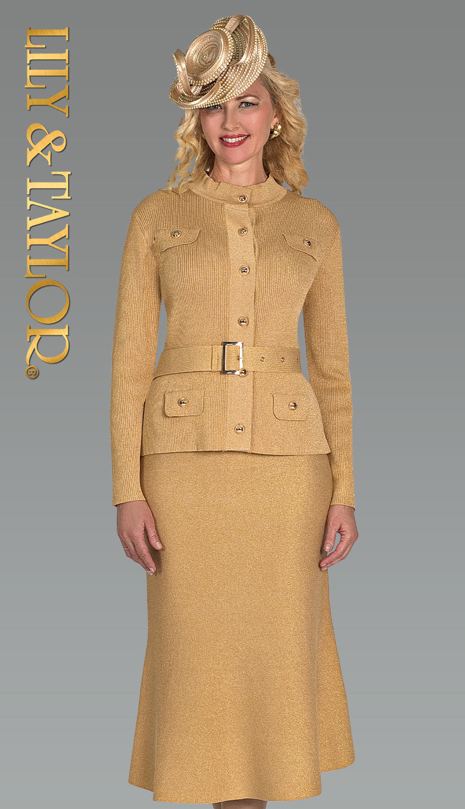 Lily And Taylor 922-GLD Church Suit