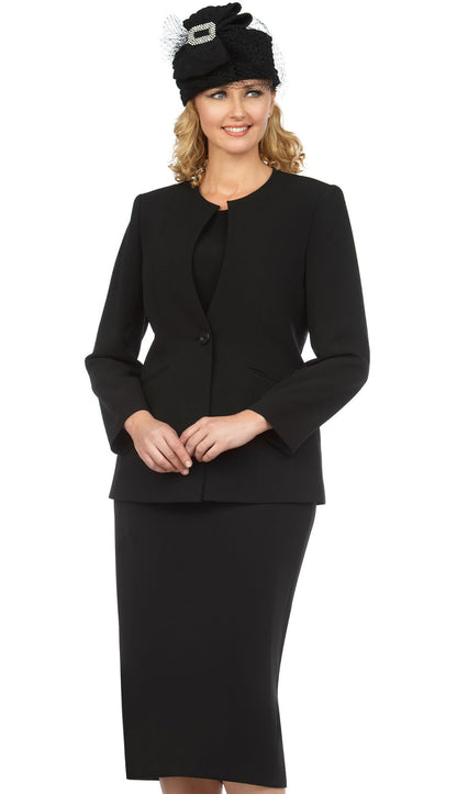 Giovanna 0708-BLK-Hat Church Hat