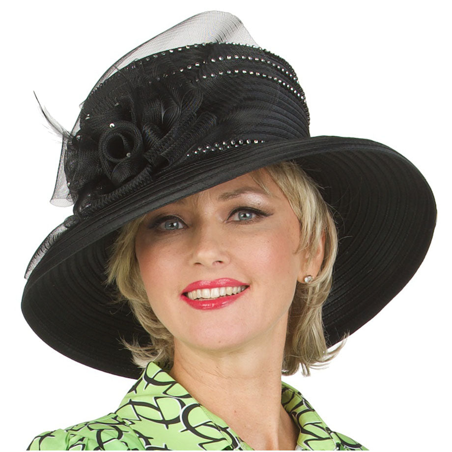 Giovanna HR22125-BLK Church Hat