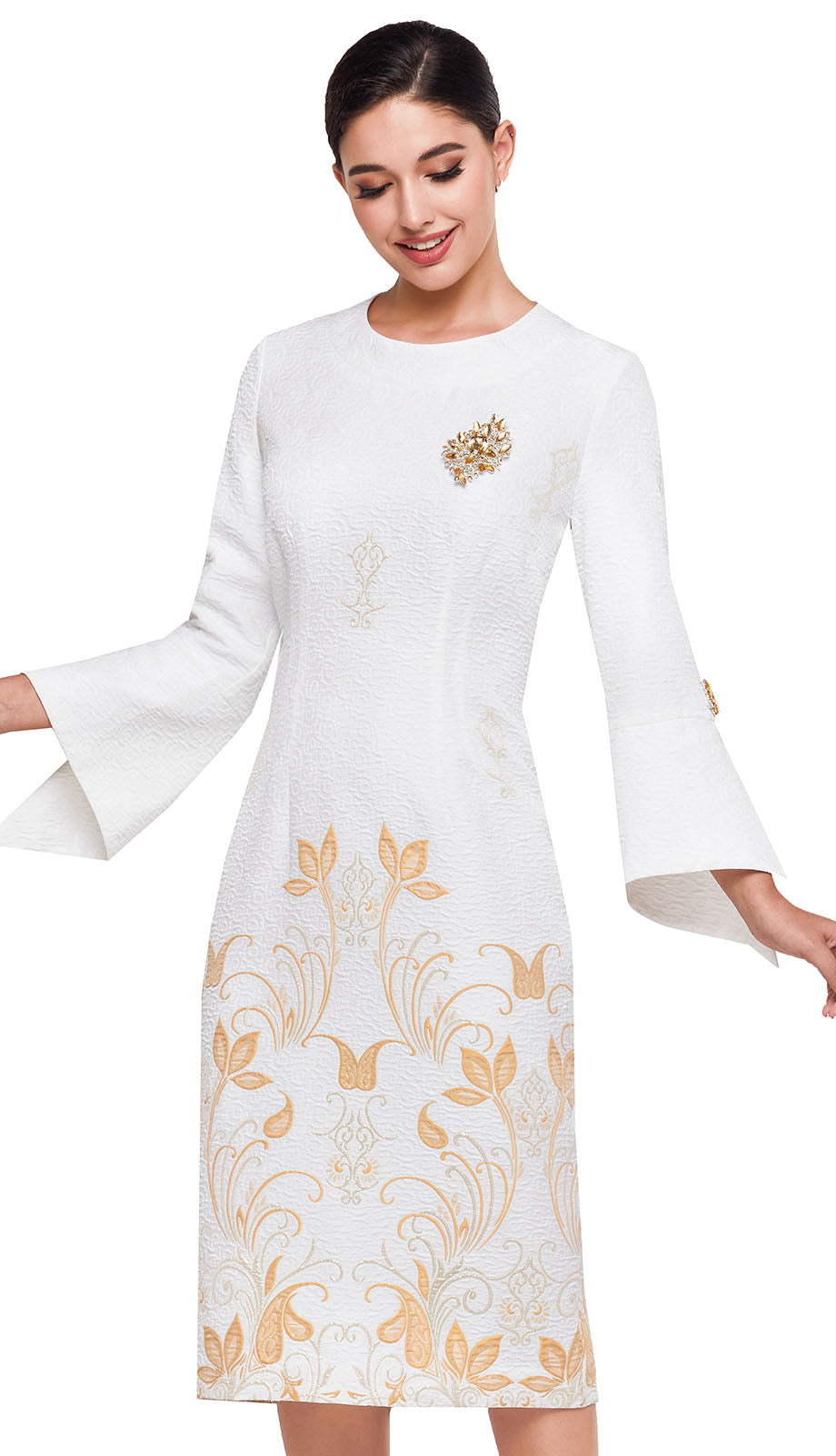 Serafina 6207-YEL Ladies Church Dress