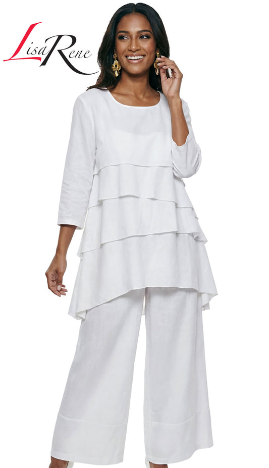 Lisa Rene 3391-WHT Church Suit