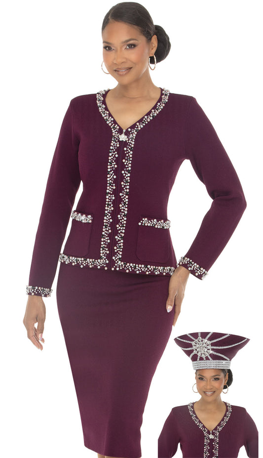 Donna Vinci 13472-PLM Church Suit
