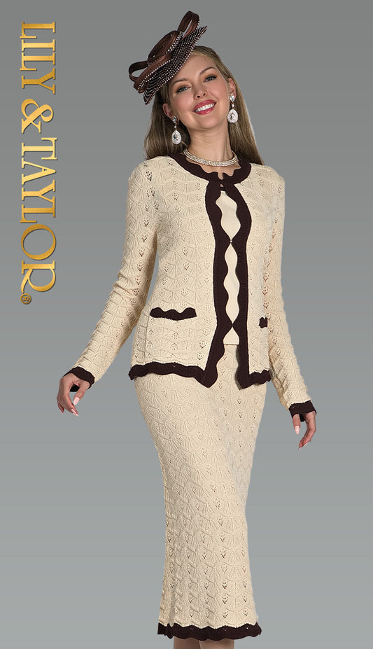 Lily And Taylor 936-BEI Church Suit