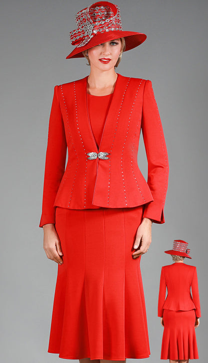 Giovanna G1225-RED-H Church Hat