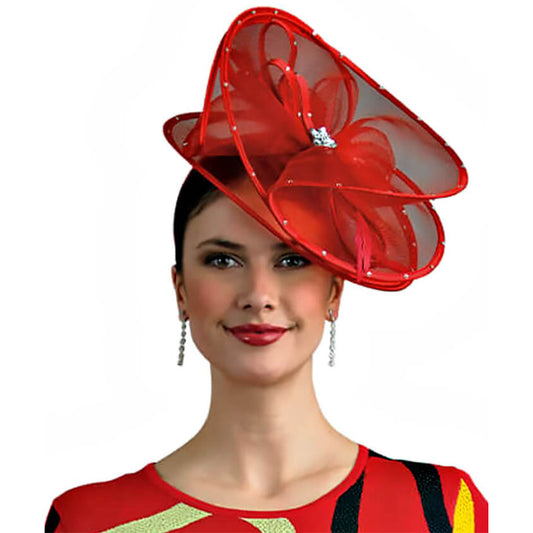Lily And Taylor Fascinator H121-RED