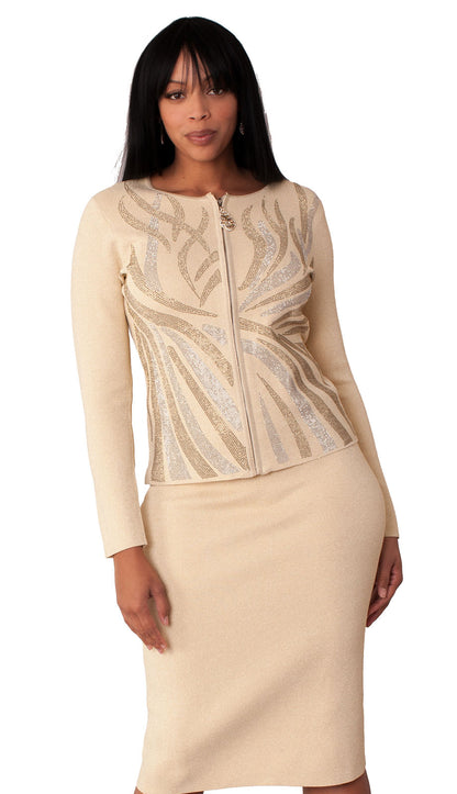 Kayla 5354-GLD Church Suit