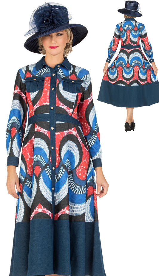 Giovanna 1651-DENIM Church Dress