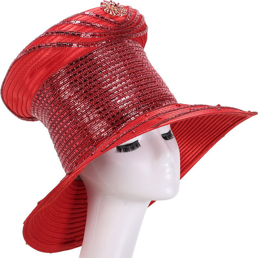 Giovanna HR22134-RED Church Hat