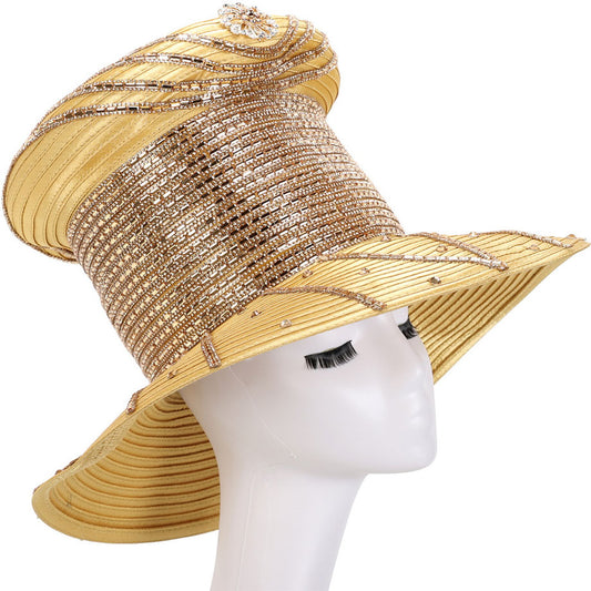 Giovanna HR22134-GLD Church Hat