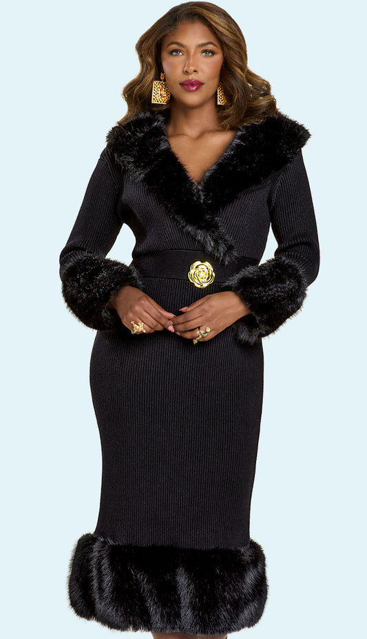 Donna Vinci 13455-BLK-IH Church Dress