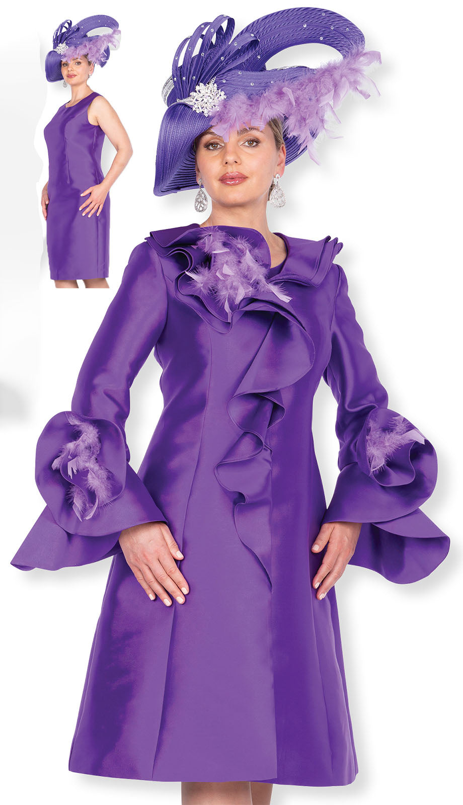 Elite Champagne 5972-PUR Church Dress