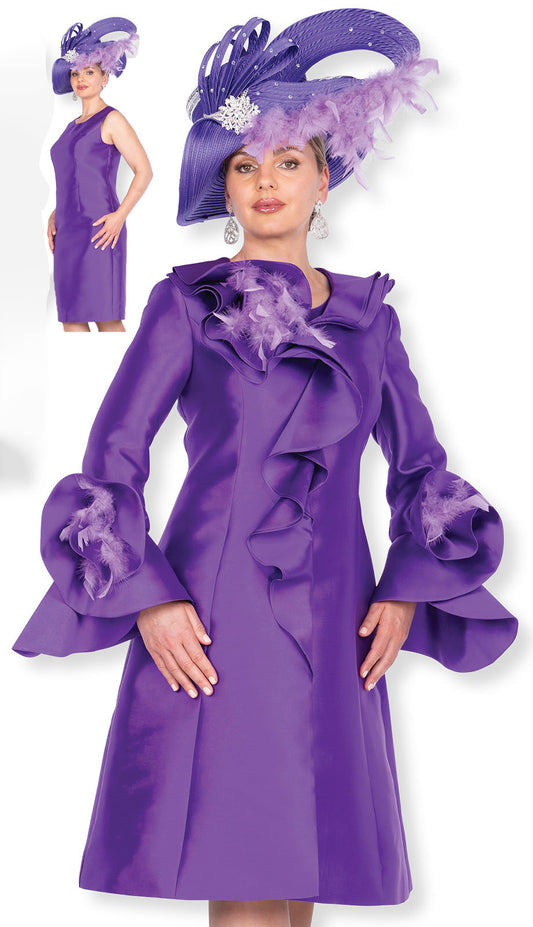 Elite Champagne 5972-PUR Church Dress