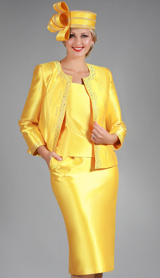 Mia By Giovanna G1227-YLW Church Suit