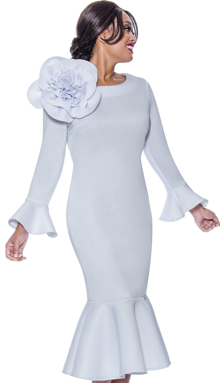 Nubiano 12371-WHT-QS Church Dress