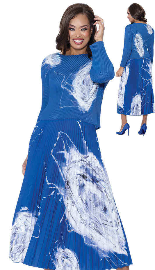 Divine Casuals DC1892-BLU Church Dress