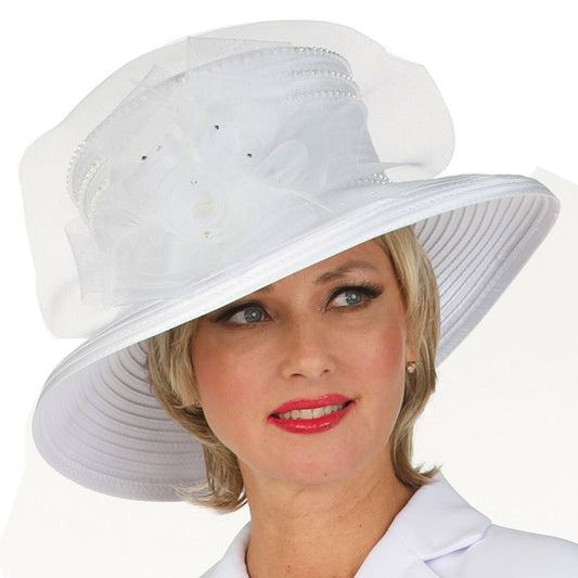 Giovanna HR22125-WHT Church Hat