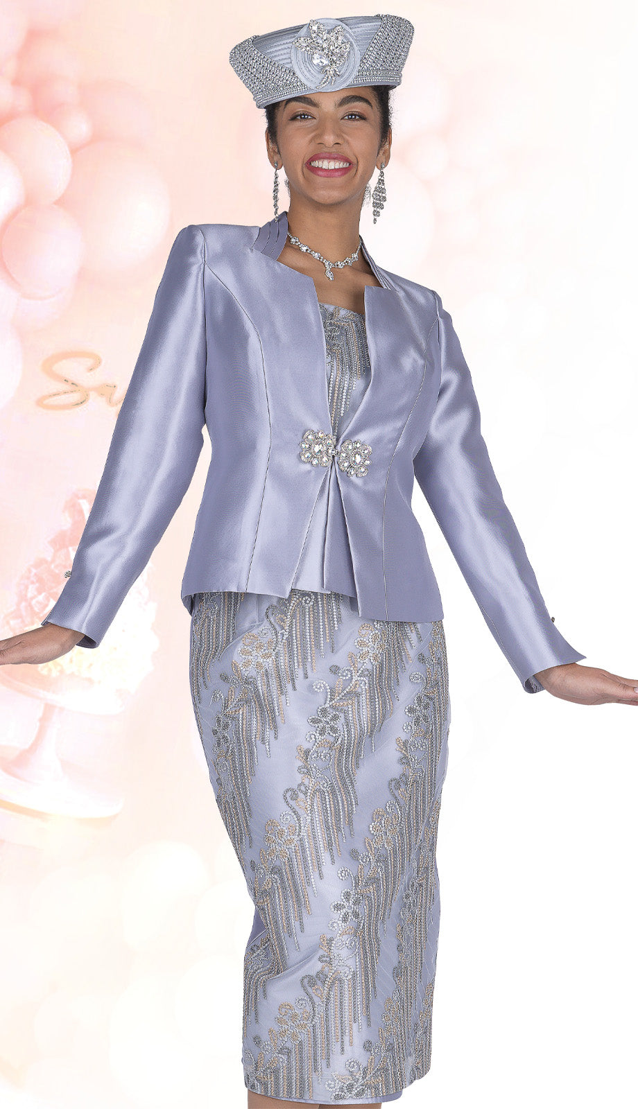 Champagne Italy 6305-GRY Church Suit