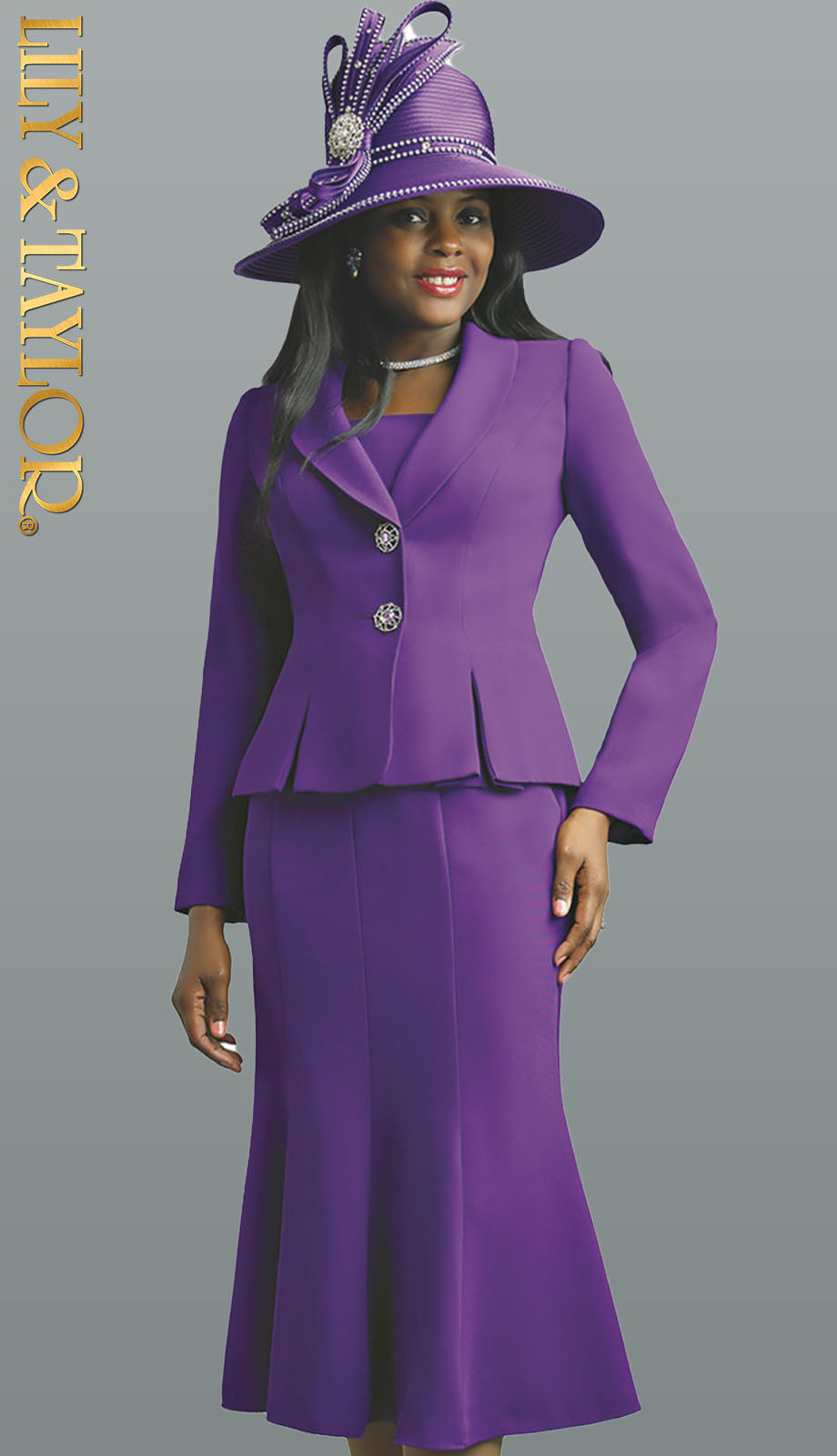 Lily And Taylor 2834-PUR Church Suit