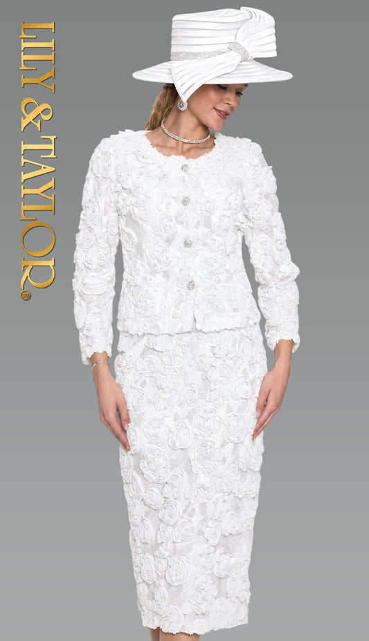 Lily and Taylor 5145-WHT-QS Church Suit