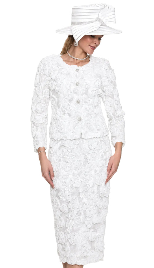 Lily and Taylor 5145-WHT-QS Church Suit
