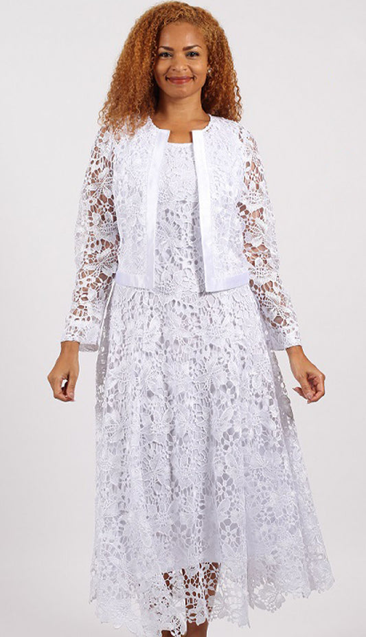 Diana Couture 8190-WHT Church Dress