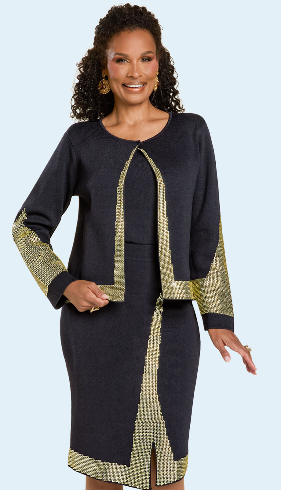 Donna Vinci 13435-BWG-IH Church Suit