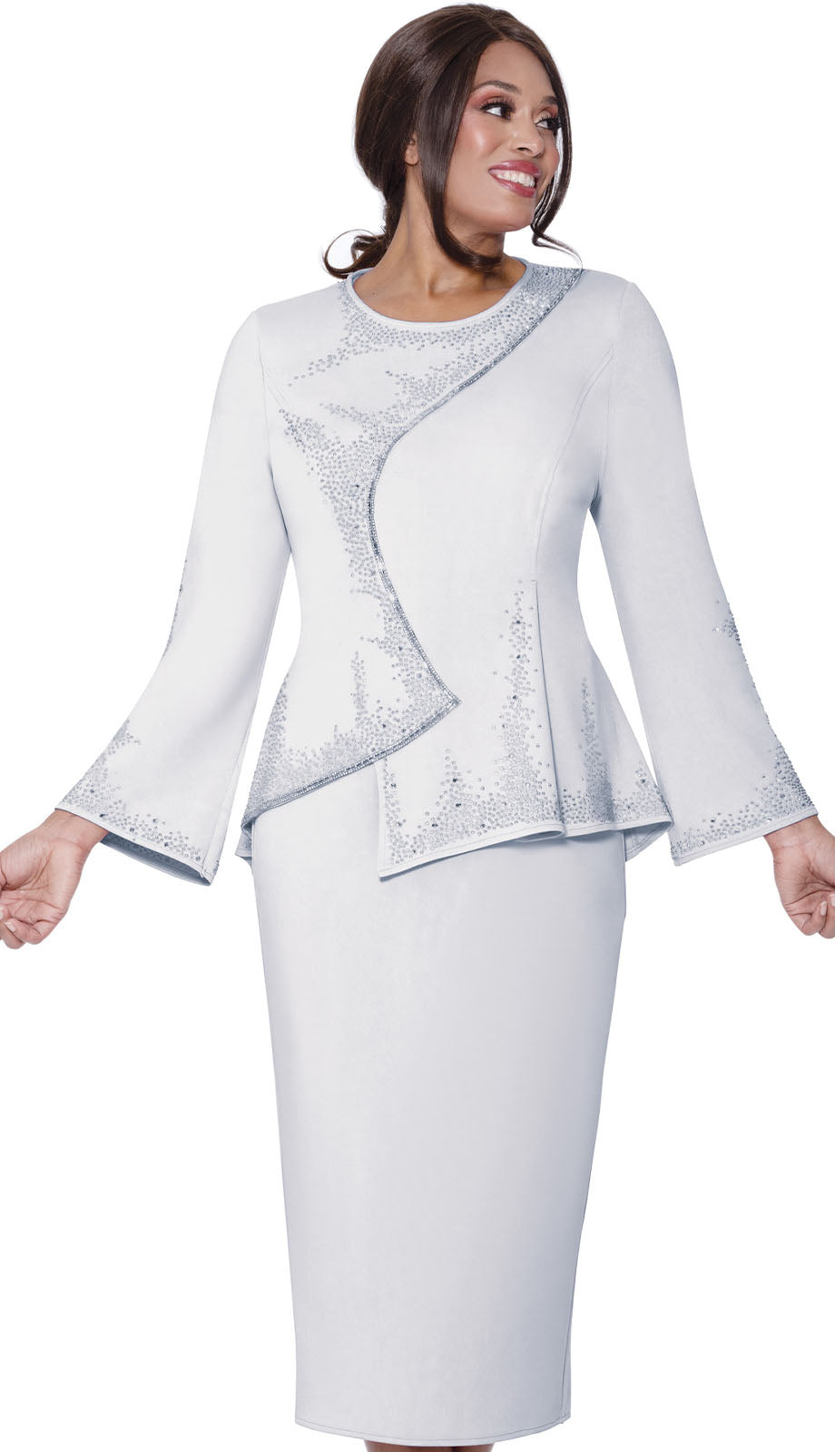 Stellar Looks SL600202-WHT-QS Church Suit