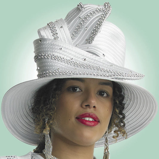 Lily And Taylor H102-WHT-IH Church Hat