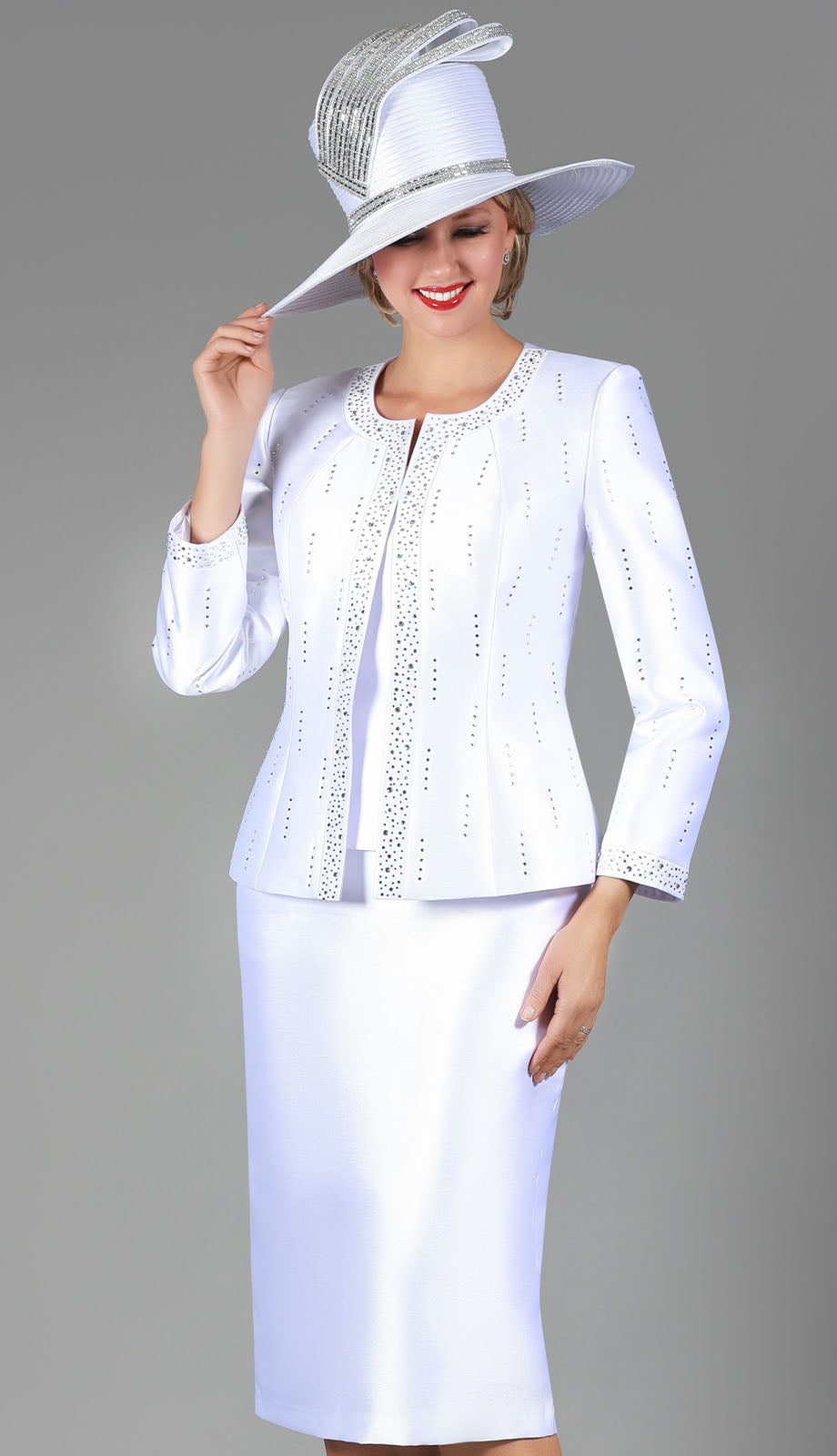 Giovanna G1227-WHT-QS Church Suit