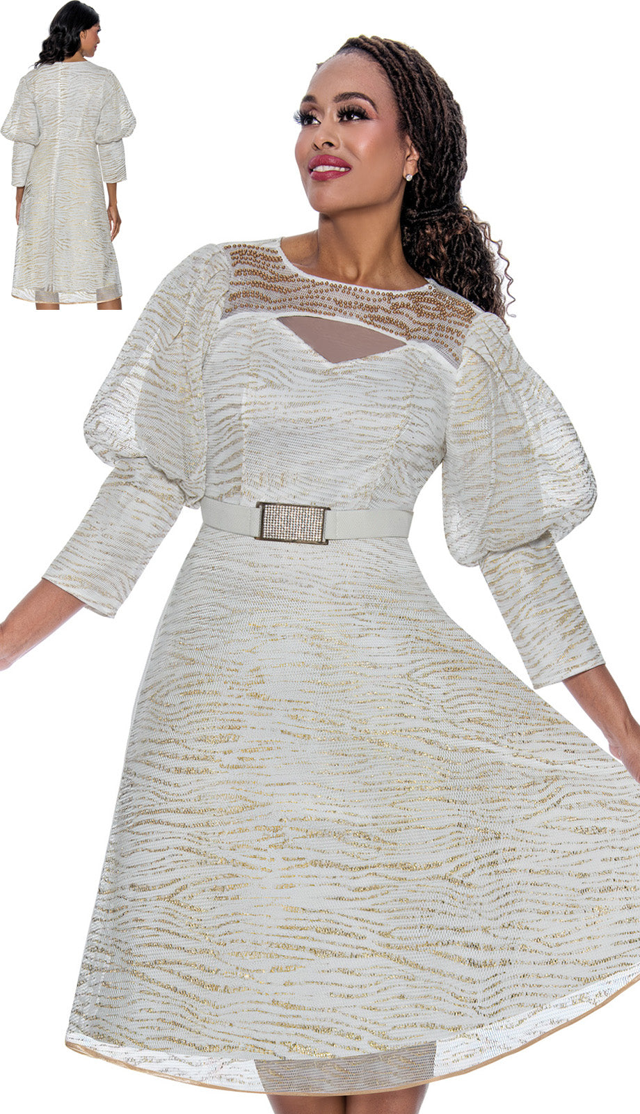 Stellar Looks SL600311-WHT-IH Church Dress