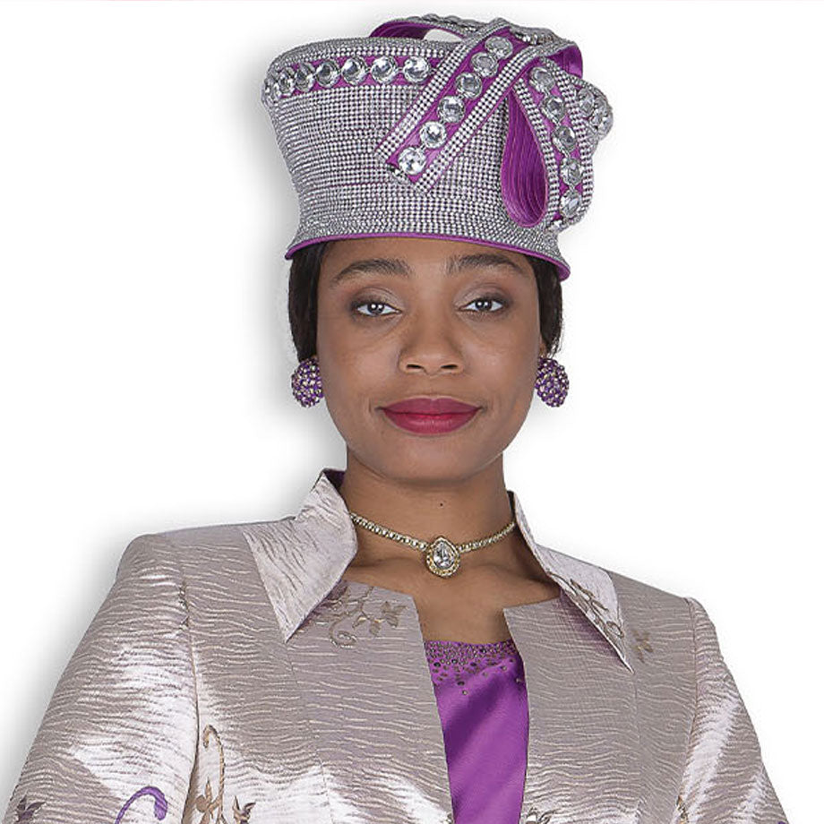 Champagne Italy H6352-PUR-QS Church Hat