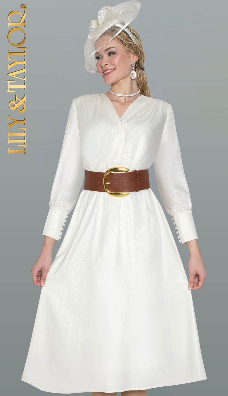 Lily and Taylor 5077-IVR-H Church Hat