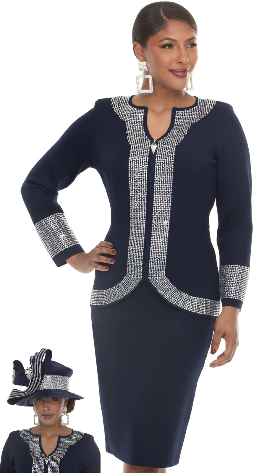 Donna Vinci 13476-NVY Church Suit