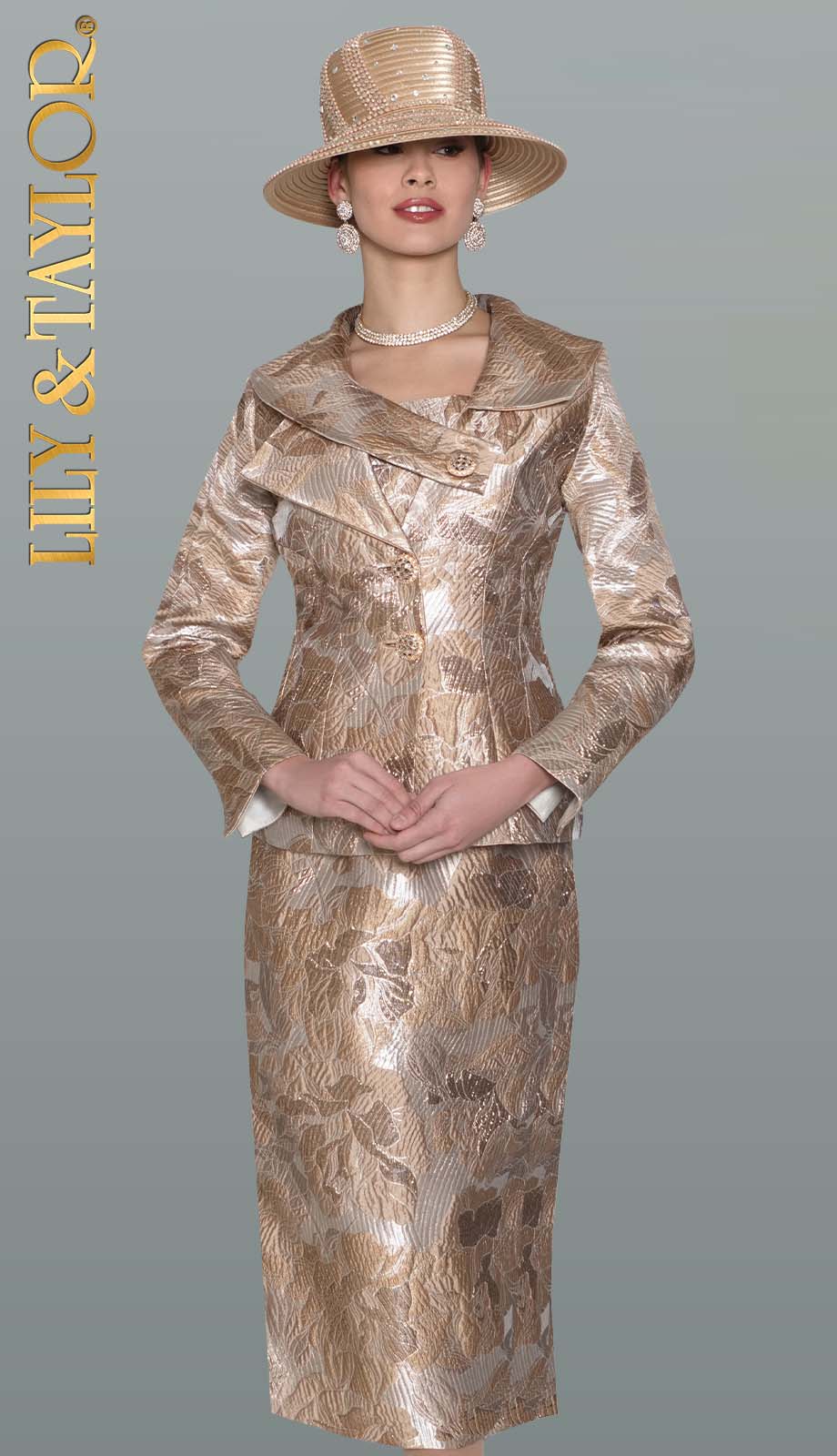 Lily And Taylor 5182-ROS-IH Church Suit