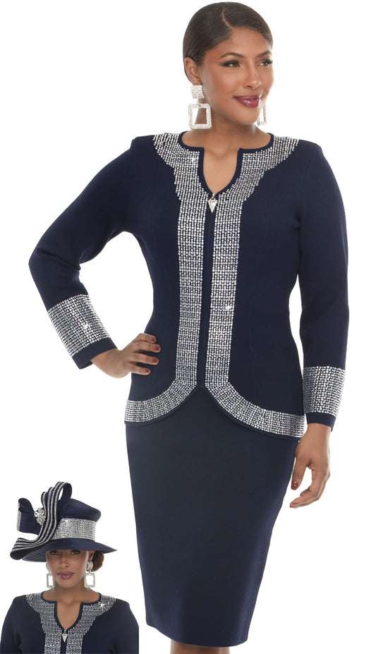 Donna Vinci 13475-NVY-H Church Hat