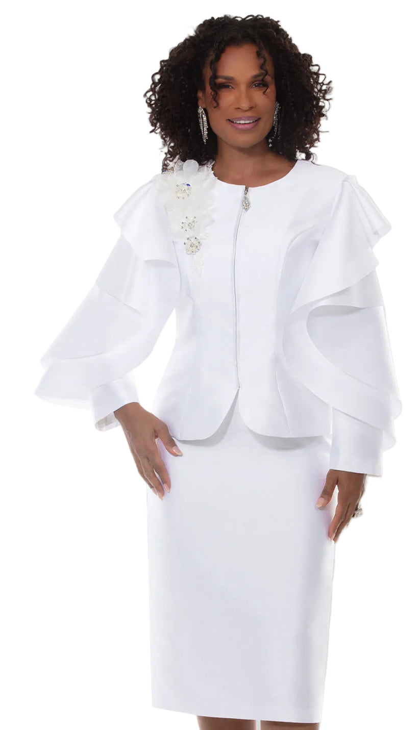 Lisa Rene 3385-WHT Church Suit – Church Dresses